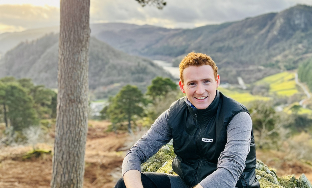 Matty sitting on a rock!