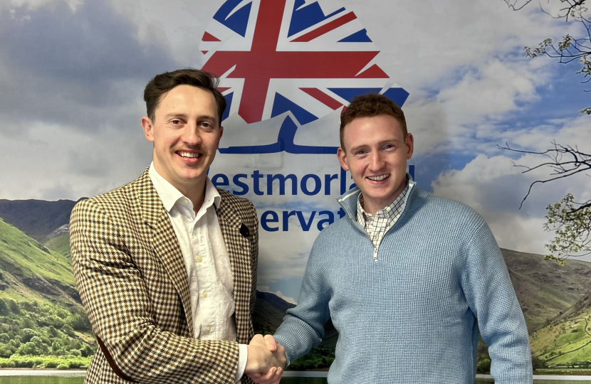 Image: Matty Jackman (right), the Conservative Parliamentary Candidate for Westmorland and Lonsdale, extends heartfelt congratulations to Alastair (left) on his well-deserved selection.